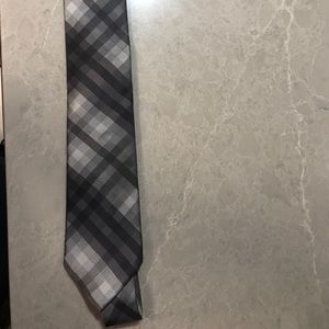Calvin Klein silk black gray white tie 58.5” by 3”